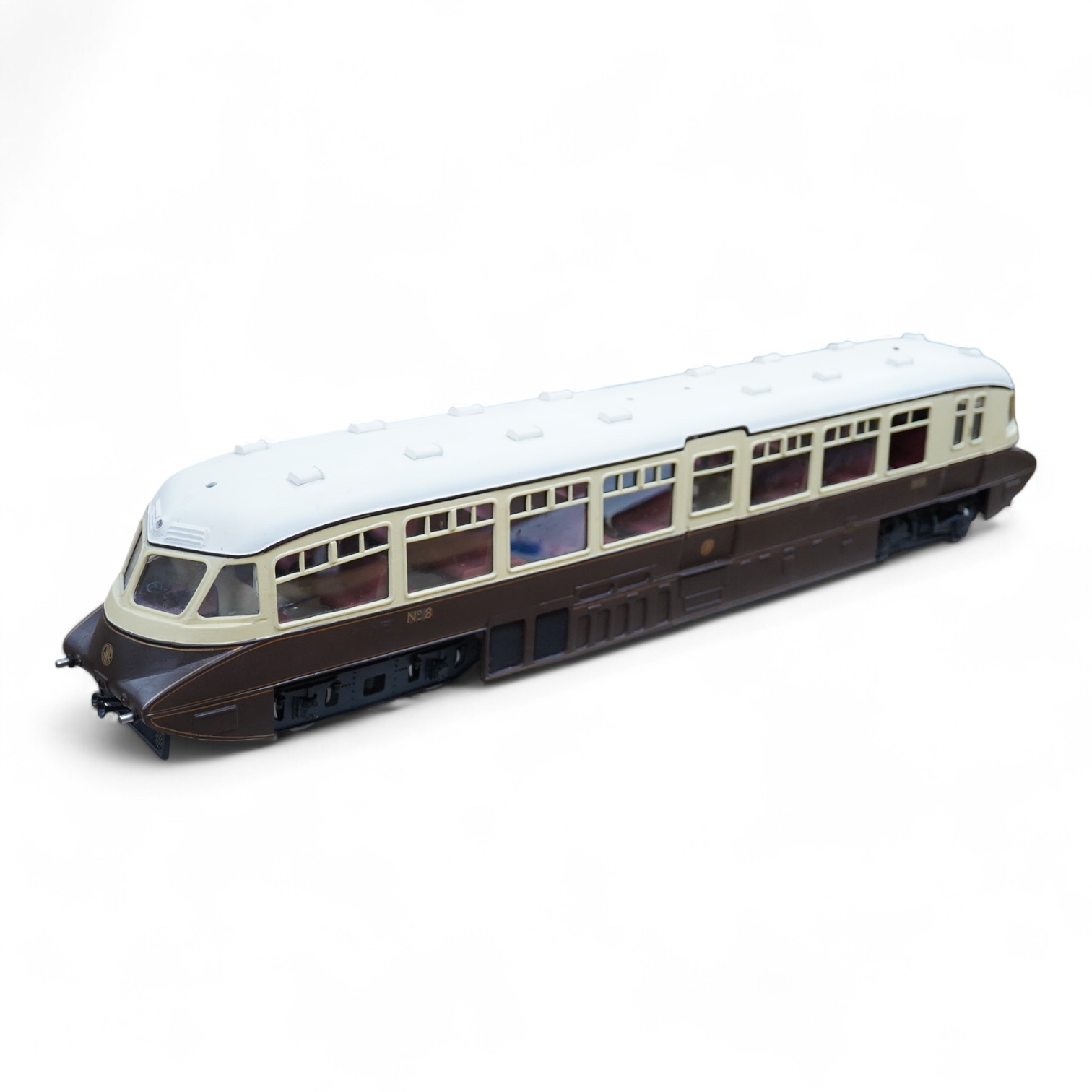 A Gauge 3 model railway GWR 'Flying Banana' railcar, radio controlled kit built from a GRS (Garden Railway Specialists) kit, with original assembly instructions